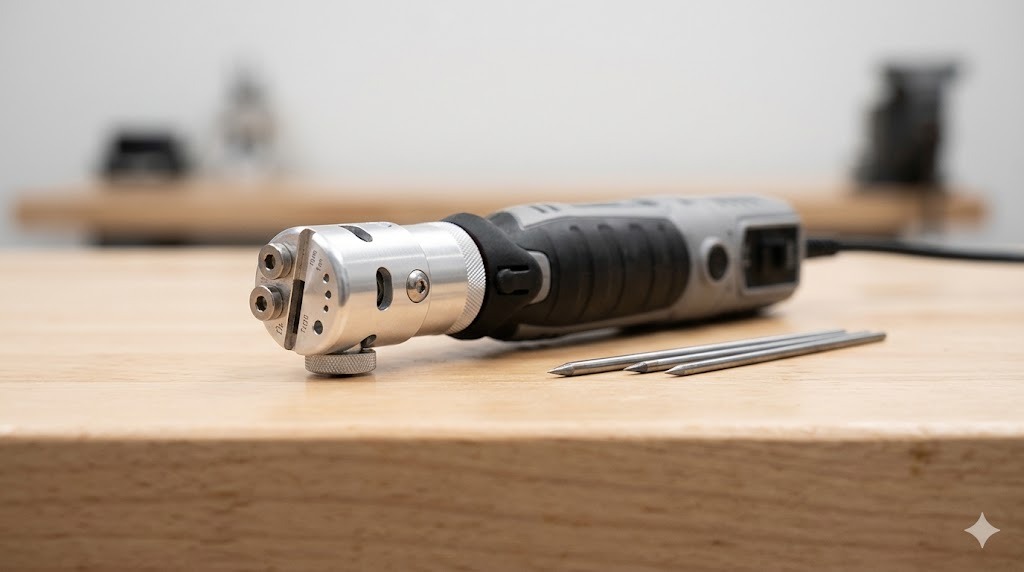 Professional tungsten grinder tool for TIG welding product photo generated by AI